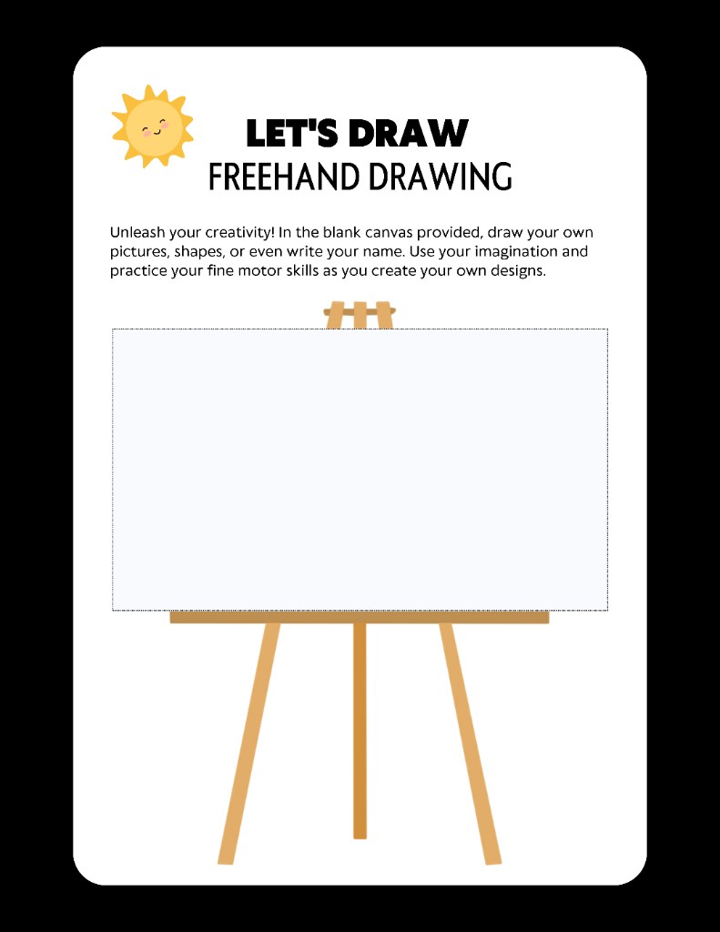 Let's draw freehand drawing worksheet