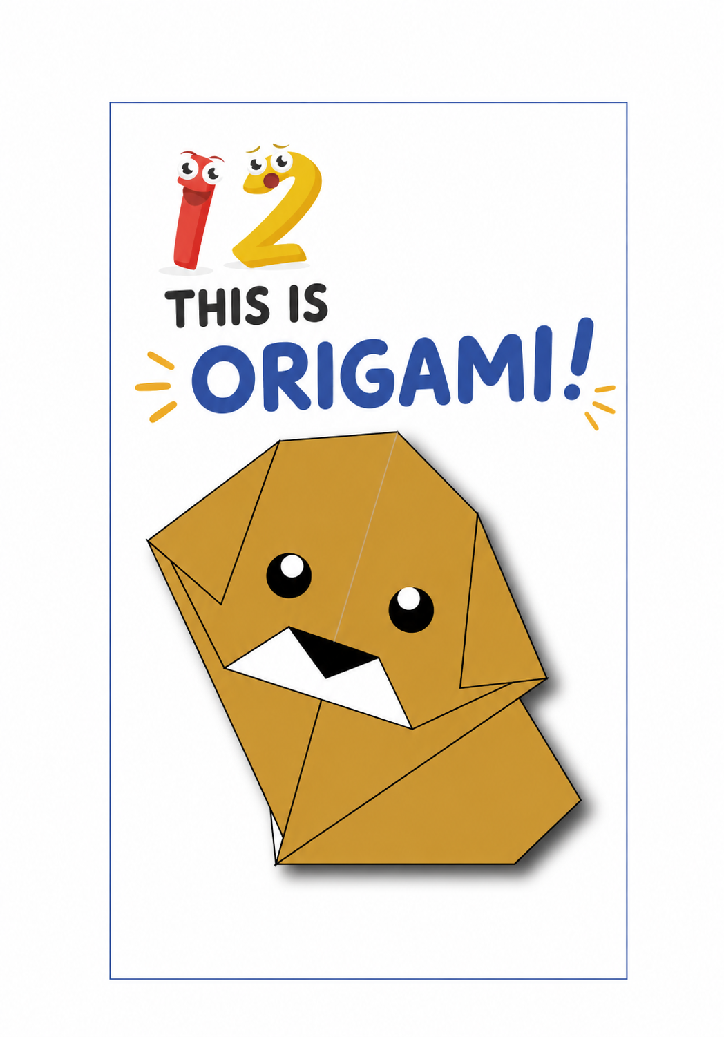 Origami dog with number 12